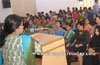 Teesta addresses students at Roshni Nilaya College of Social Work